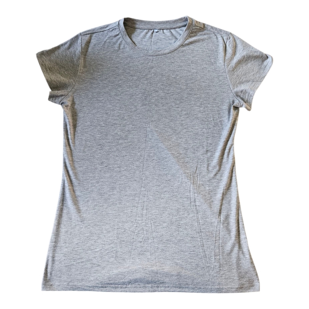 NWOT Women's Basic Gray Tee Short Sleeve T-Shirt Size L
